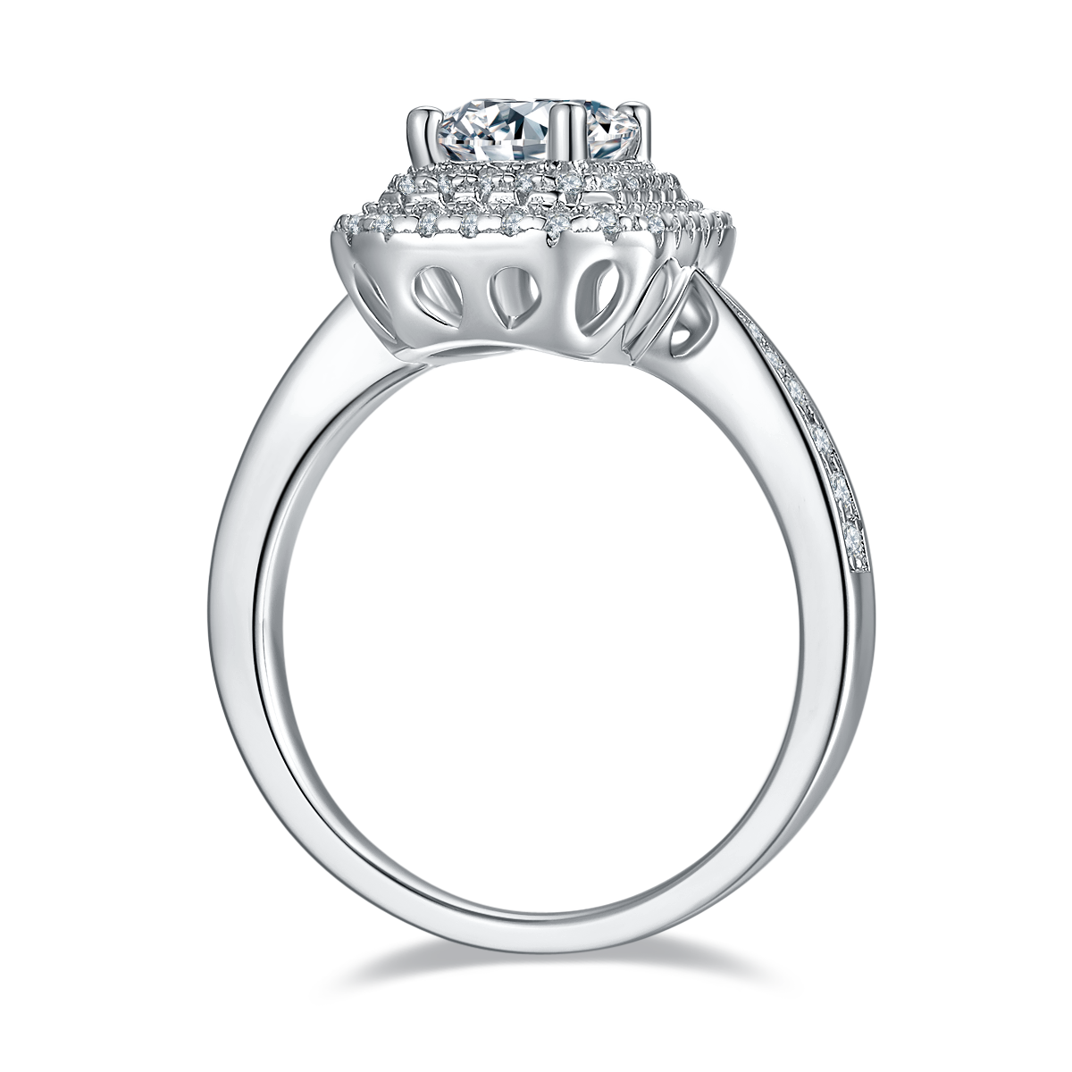 Octagonal Moissanite Set With Top-quality Moissanite Luxury And Fashionable Light Luxury
