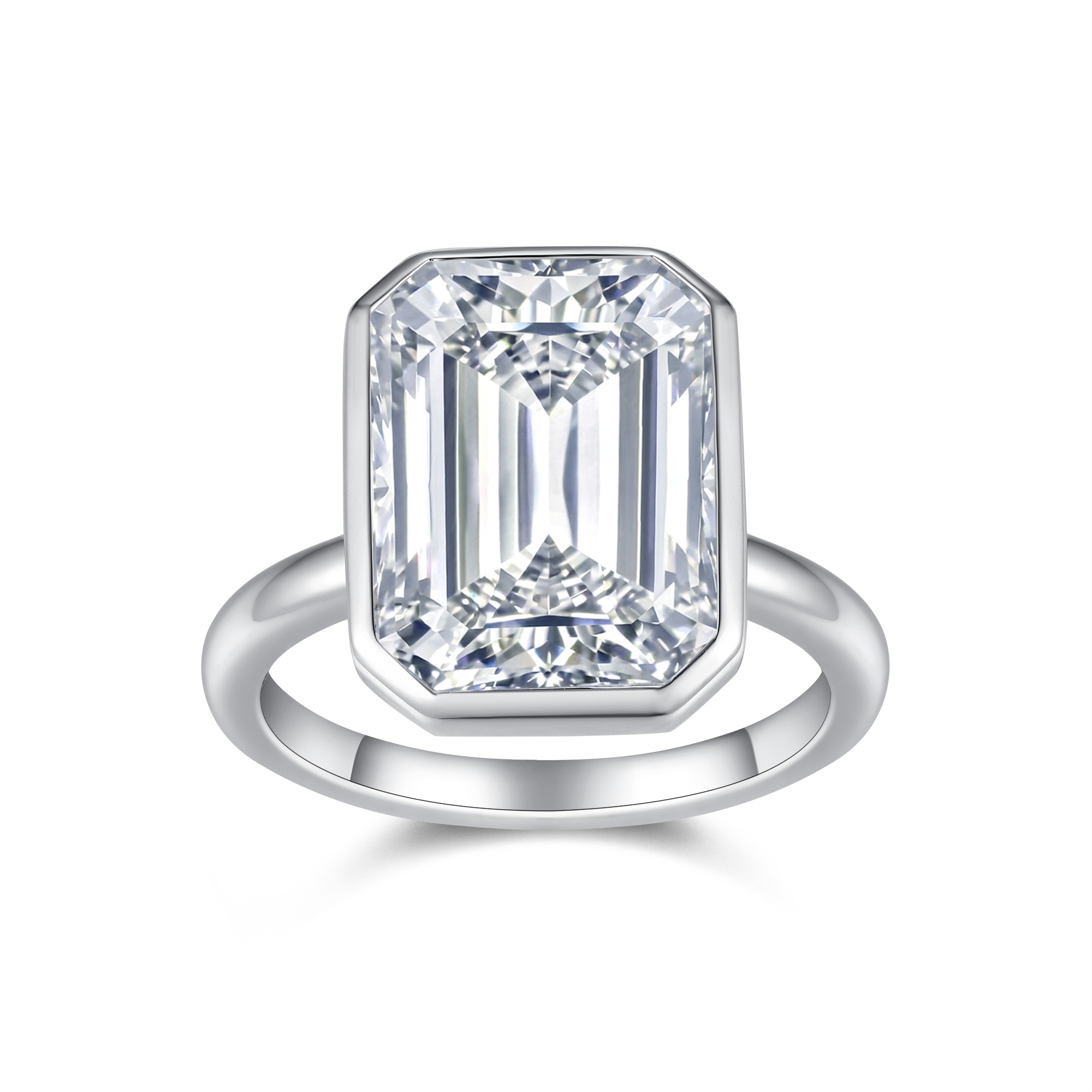 Octagonal Moissanite Set With Top-quality Moissanite Luxury And Fashionable Light Luxury