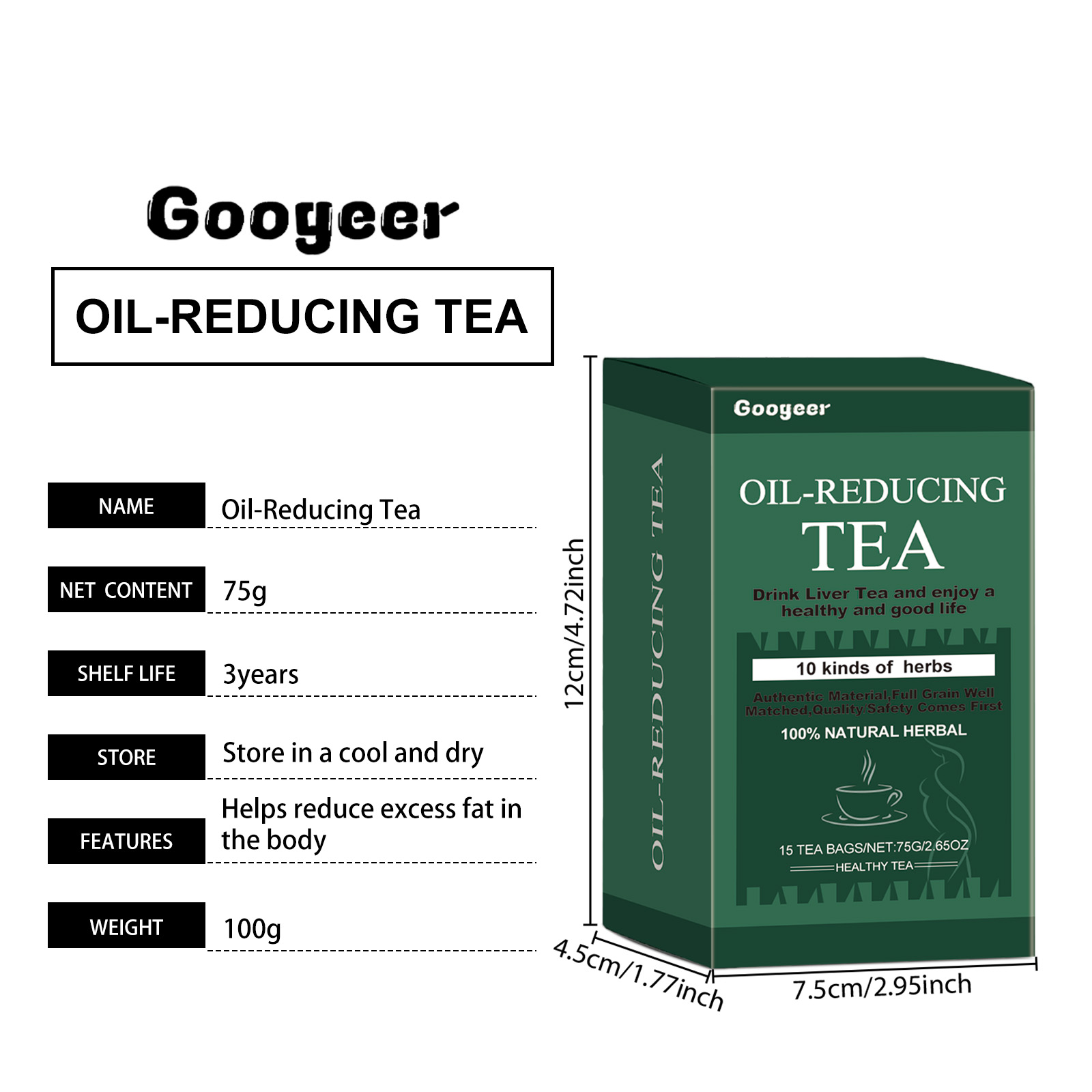 Oil Reducing Herbal Tea, Natural Botanical Tea With Gardenia, Chrysanthemum & Honeysuckle