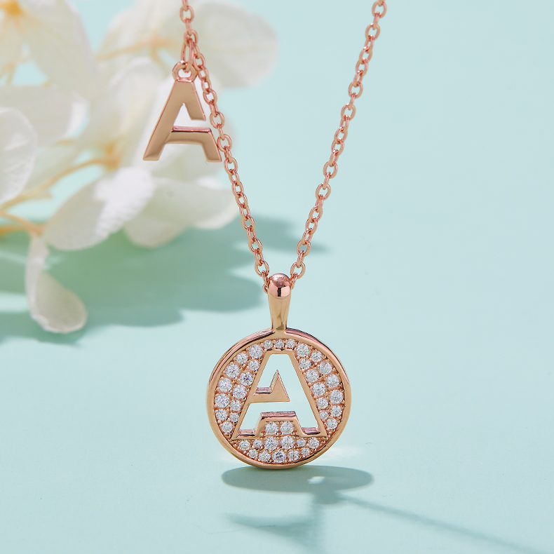 One Of The 26 Letters, A, Set With Top-quality Moissanite, Luxurious And Fashionable Light