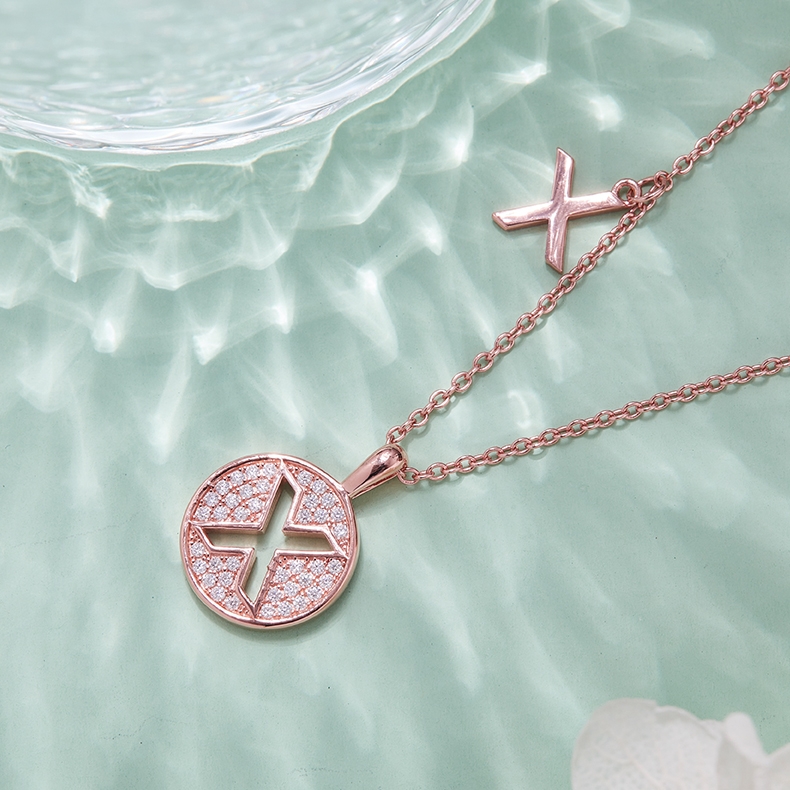 One Of The 26 Letters, X, Set With Top-quality Moissanite, Luxurious And Fashionable Light