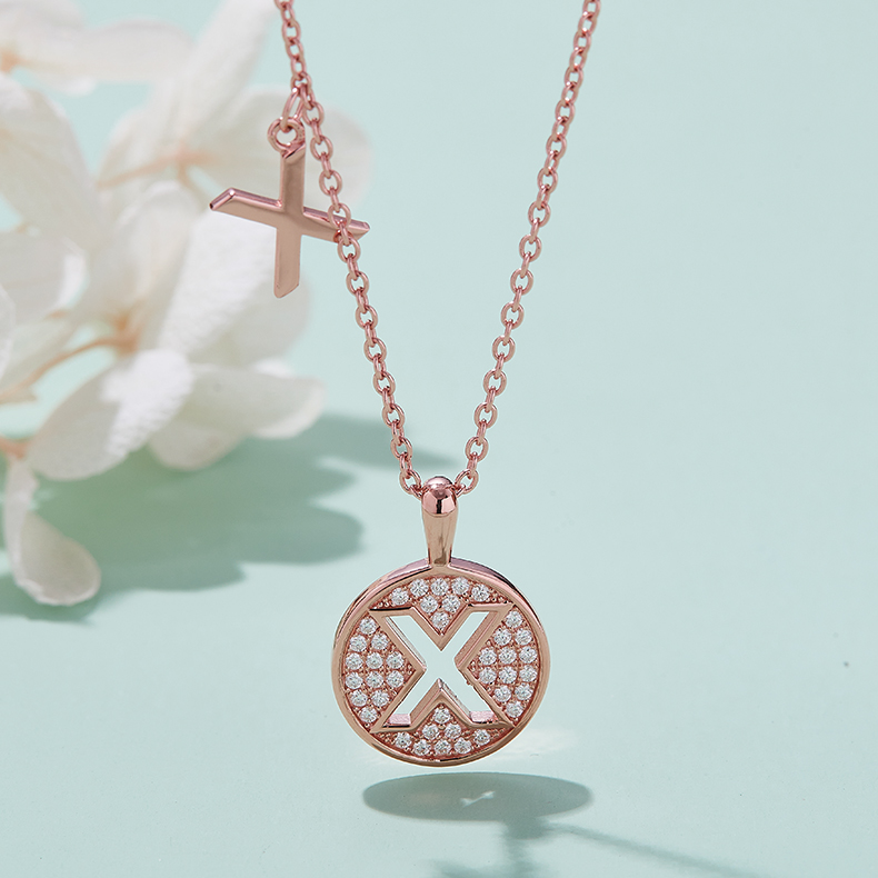 One Of The 26 Letters, X, Set With Top-quality Moissanite, Luxurious And Fashionable Light
