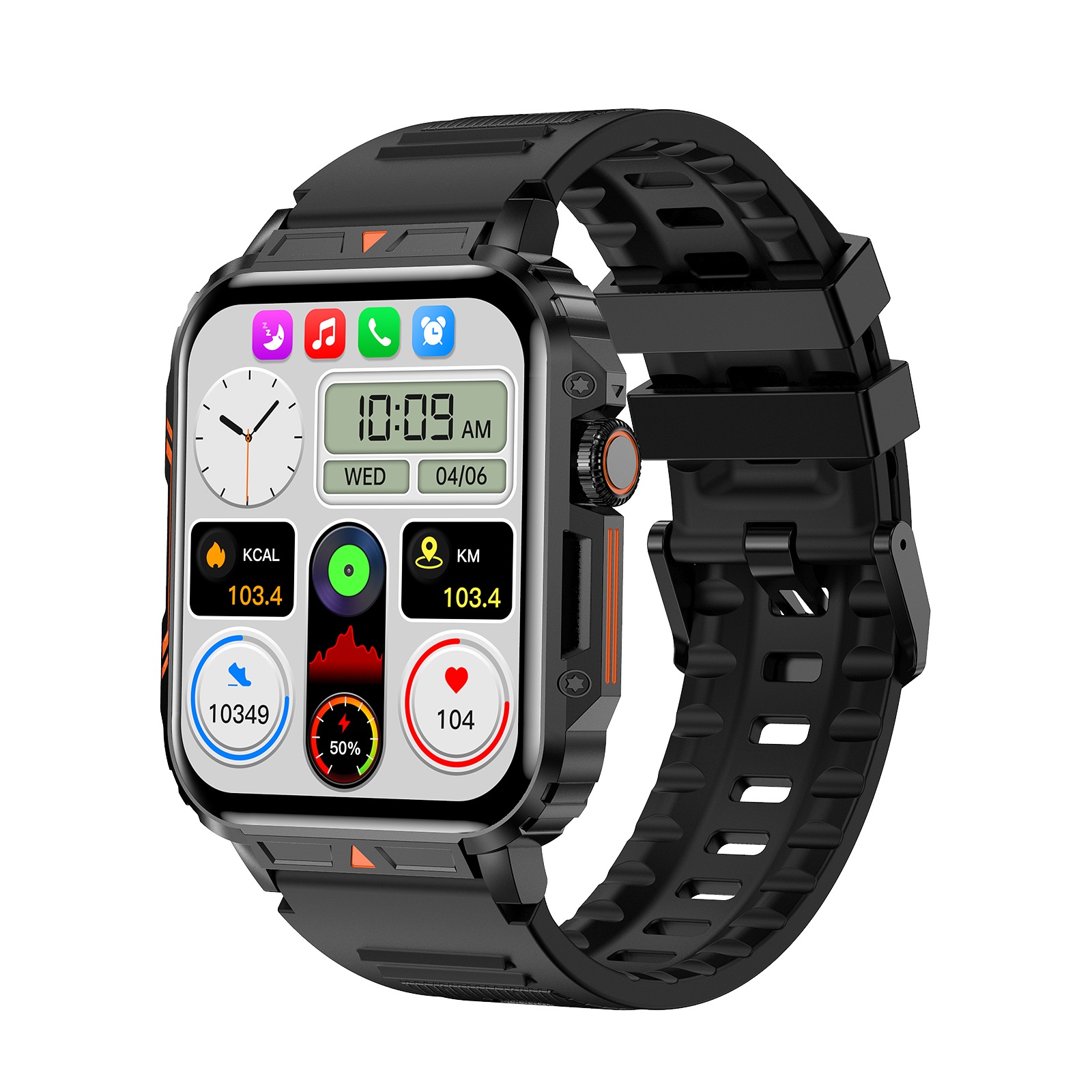 Outdoor Sports Square Smartwatch Válasz Hívás Big Battery Fitness Tracker Vízálló
