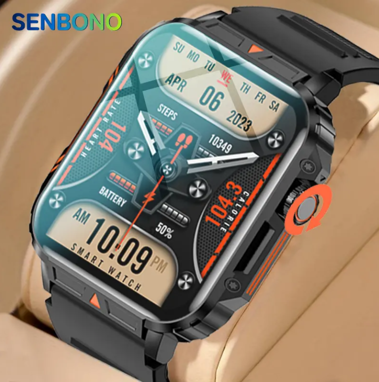 Sportovi na otvorenom kvadratni pametni sat Odgovor na poziv Big Batteri Fitness Tracker vodootporan