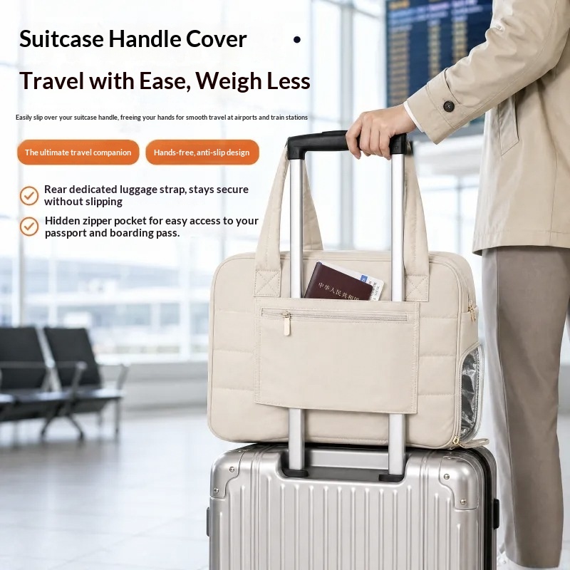 Padded Quilted Travel Tote Bag With Compartments