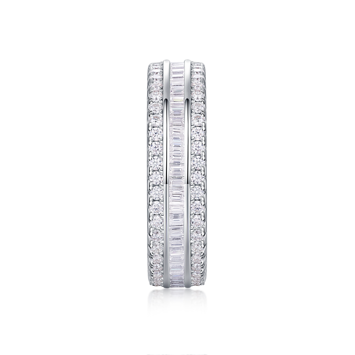 Parallel Universe - A Wedding Ring Set With Top-quality Moissanite Silver And