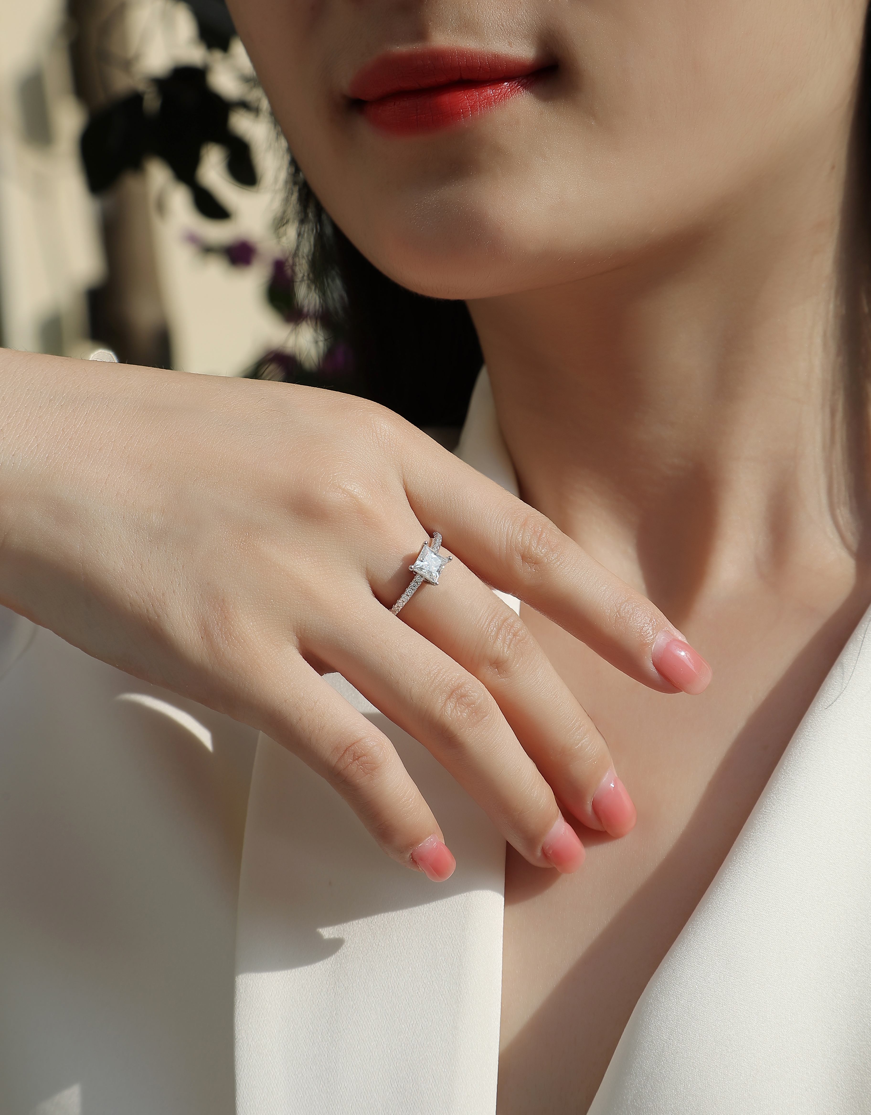 Passion - A Wedding Ring Set With Top-quality Moissanite Silver And Platinum-plated