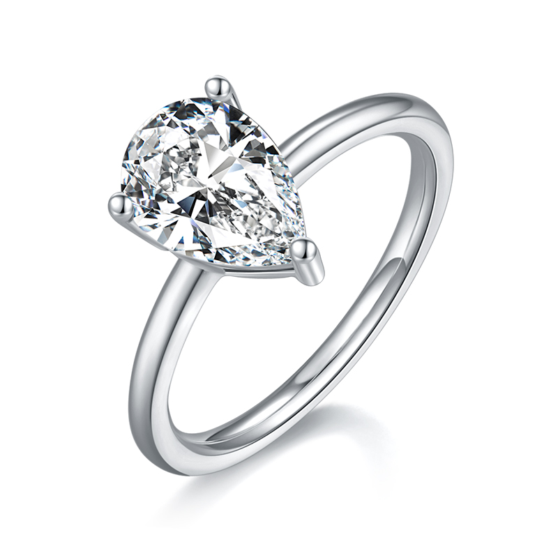 Pear-shaped Moissanite Set With Top-quality Moissanite Luxury And Fashionable Light Luxury