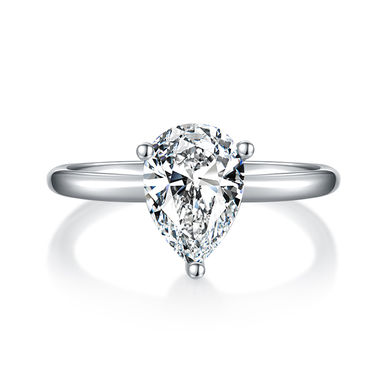 Pear-shaped Moissanite Set With Top-quality Moissanite Luxury And Fashionable Light Luxury