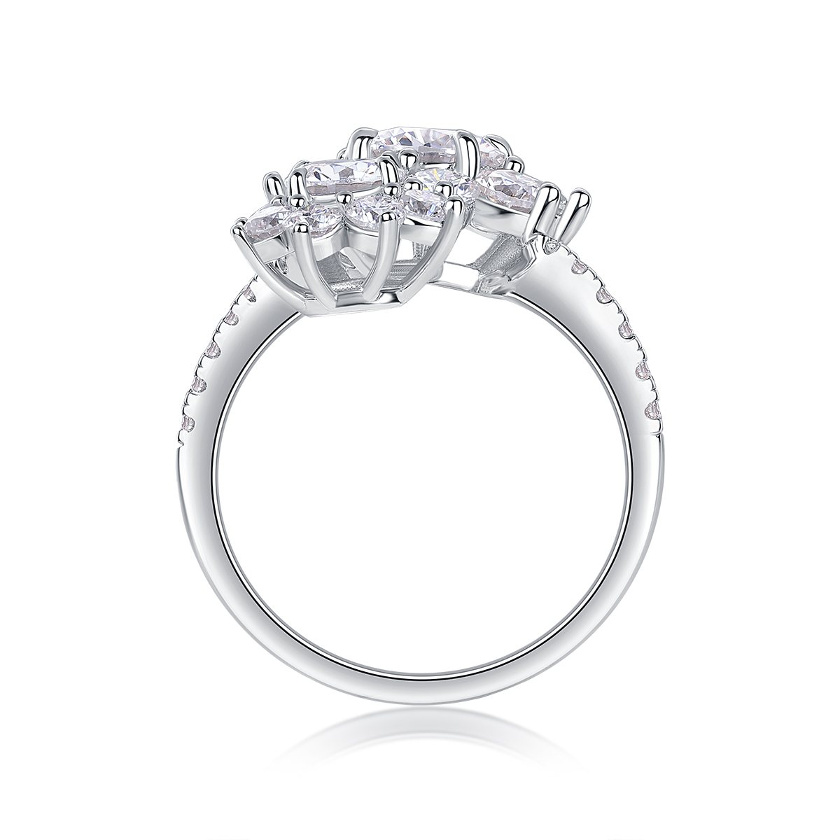 Petal Morning Dew - A Wedding Ring Set With Top-quality 1-carat Moissanite Silver And
