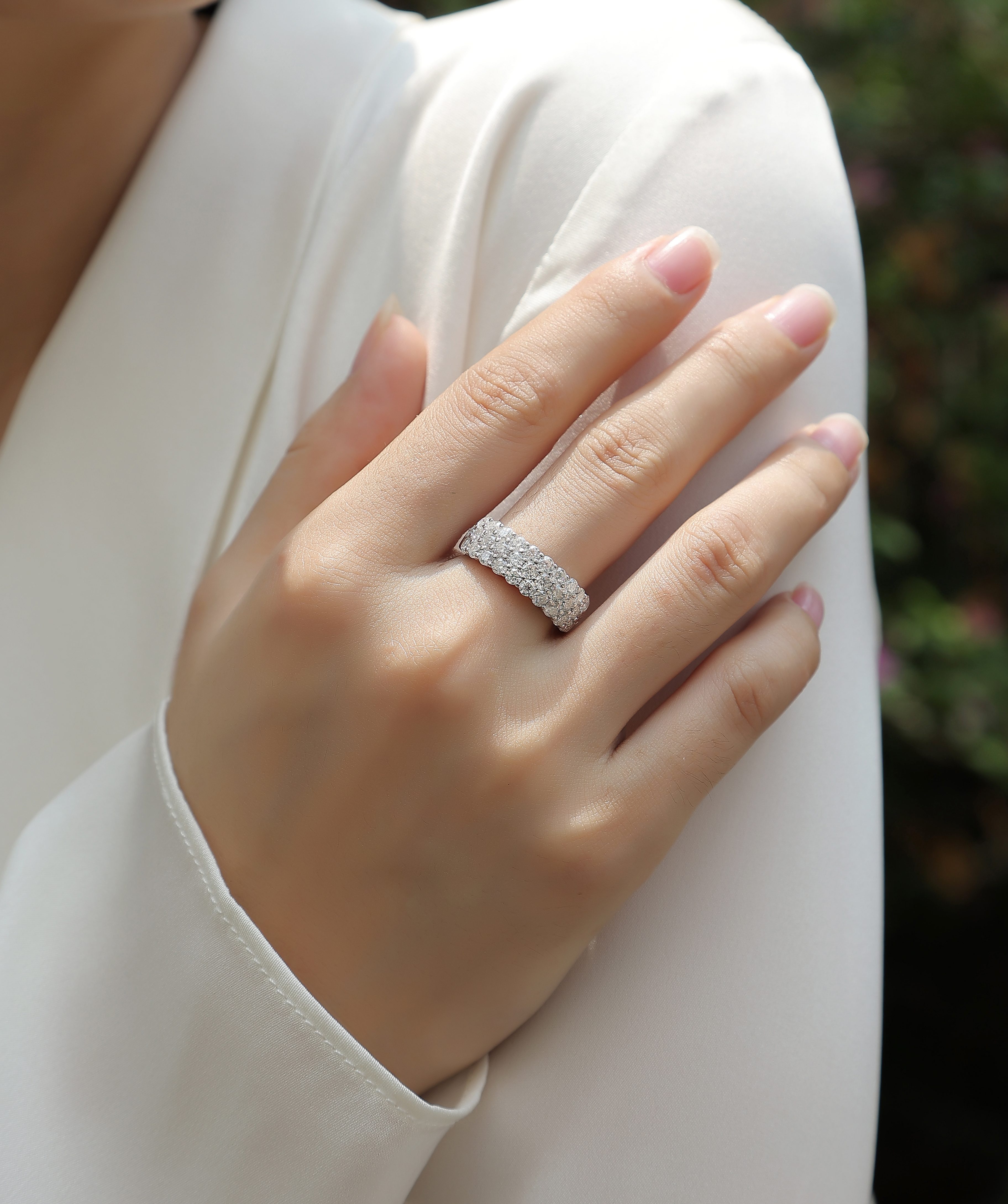 Phantom - Set With Top-quality Moissanite Silver And Platinum-plated Diamond Wedding Ring.
