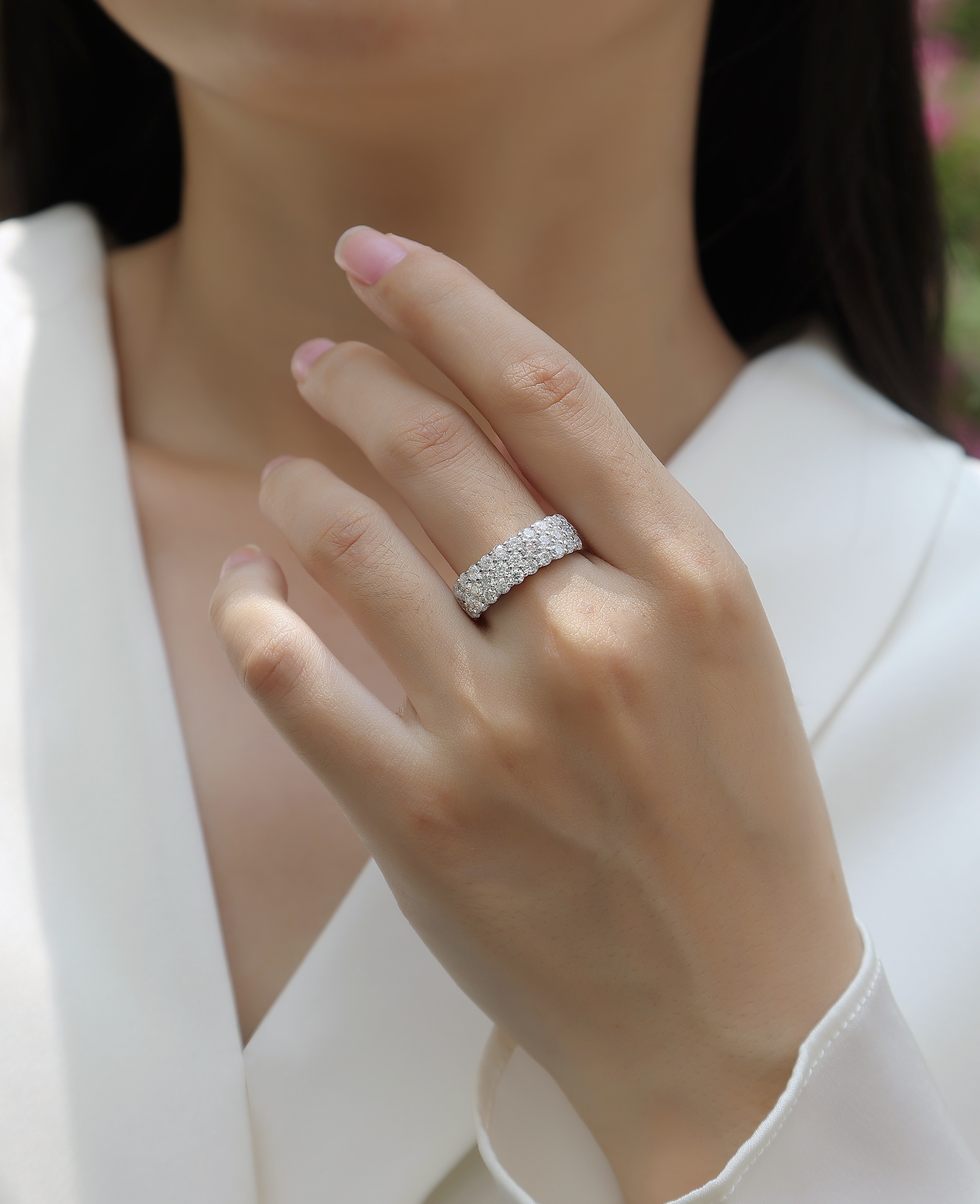 Phantom - Set With Top-quality Moissanite Silver And Platinum-plated Diamond Wedding Ring.