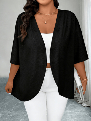 Plus-size Womens Casual Minimalist Loose Fitting Top