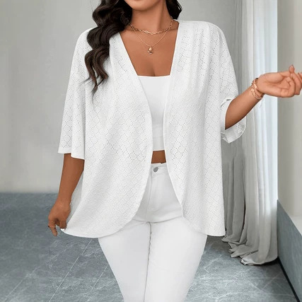 Plus-size Womens Casual Minimalist Loose Fitting Top