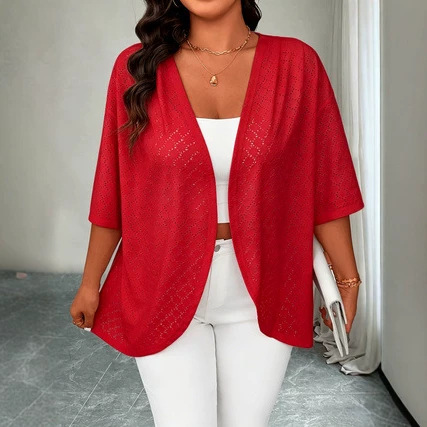 Plus-size Womens Casual Minimalist Loose Fitting Top
