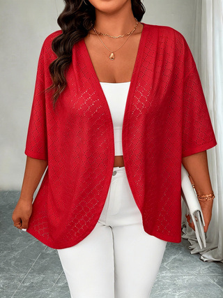 Plus-size Womens Casual Minimalist Loose Fitting Top