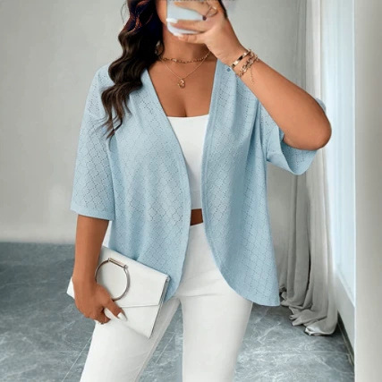 Plus-size Womens Casual Minimalist Loose Fitting Top