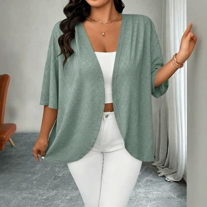 Plus-size Womens Casual Minimalist Loose Fitting Top