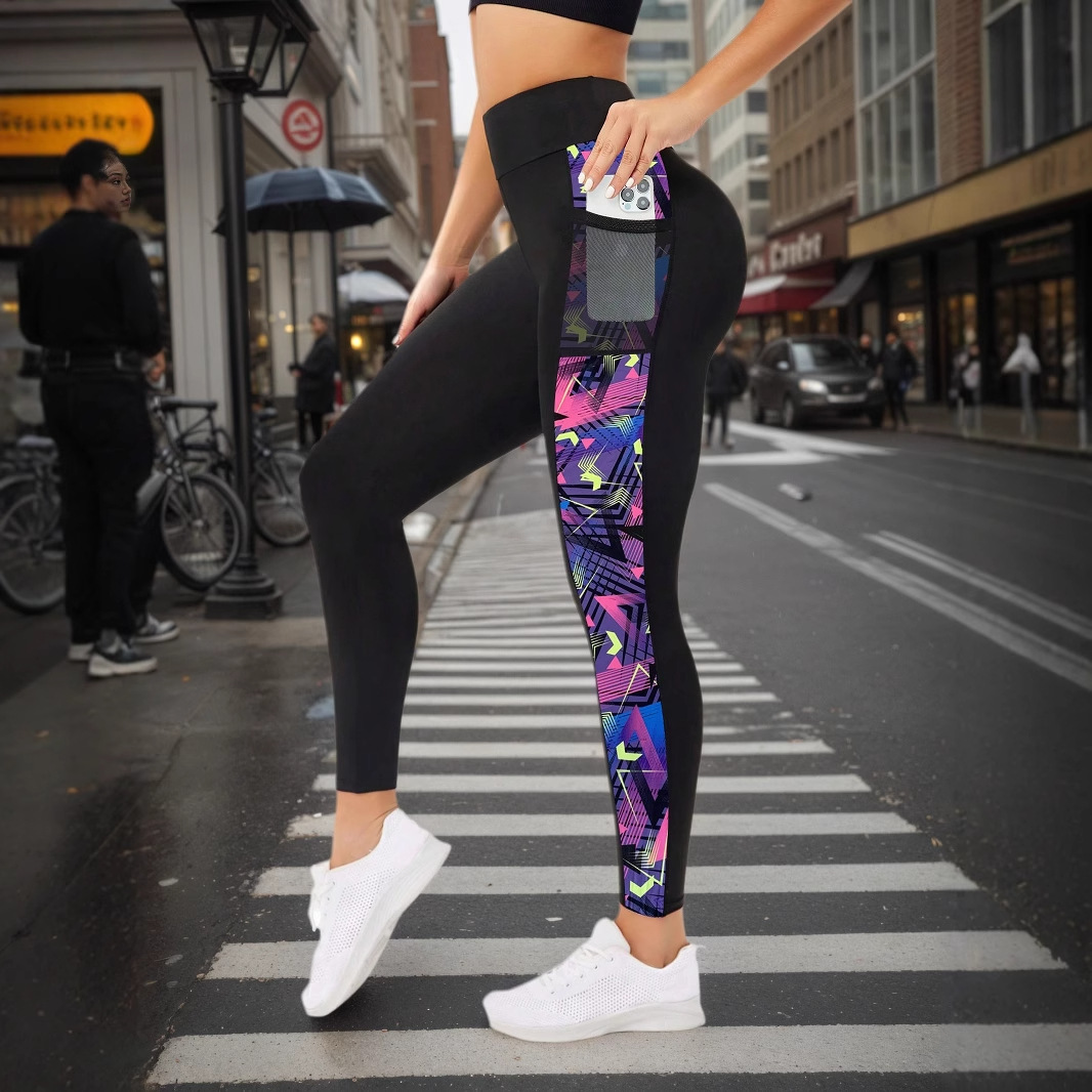 Pocket-style Flared Yoga High-waist Stretch Slimming Pants