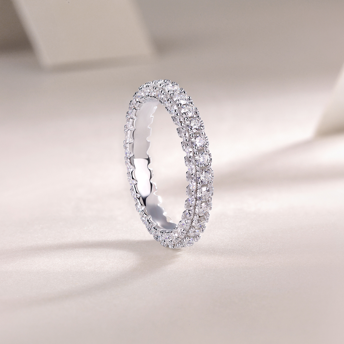 Pond Moonlight - A Wedding Ring Set With Top-quality Moissanite Silver And Platinum-plated