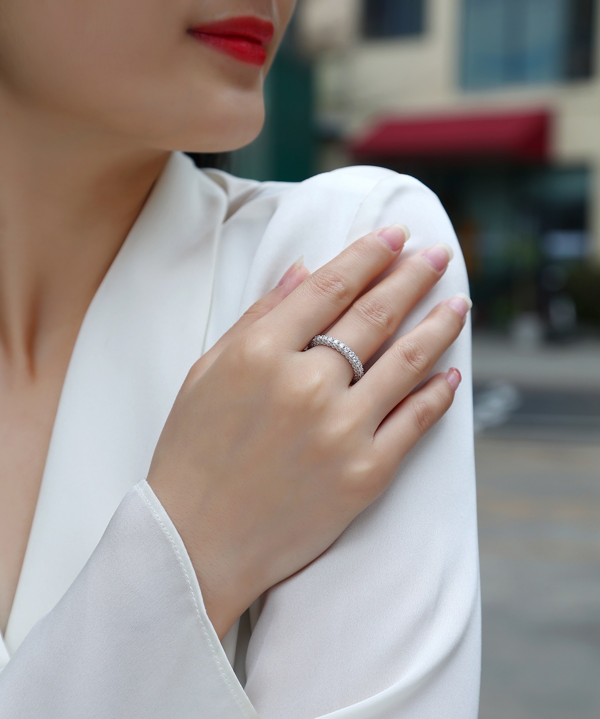 Pond Moonlight - A Wedding Ring Set With Top-quality Moissanite Silver And Platinum-plated