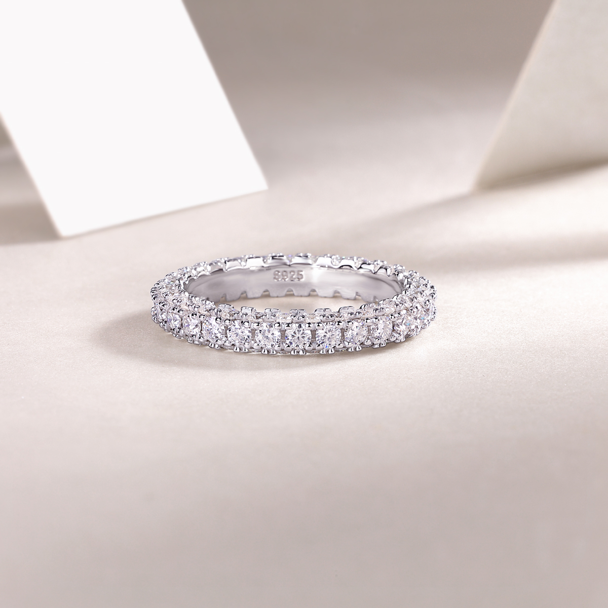 Pond Moonlight - A Wedding Ring Set With Top-quality Moissanite Silver And Platinum-plated