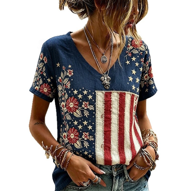 Printed Short-sleeve T-shirt Fashionable Top