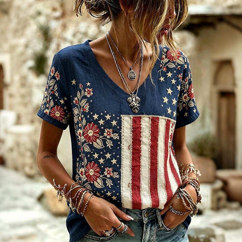 Printed Short-sleeve T-shirt Fashionable Top
