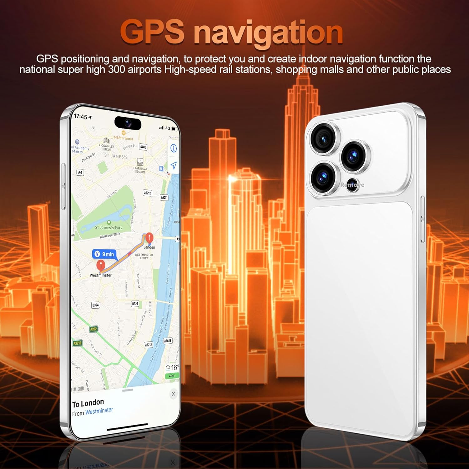 Pro Max 5G Android 15 Smartphone, 6.8in FHD- Display, 8GB RAM - 256GB Storage, 72MP Front