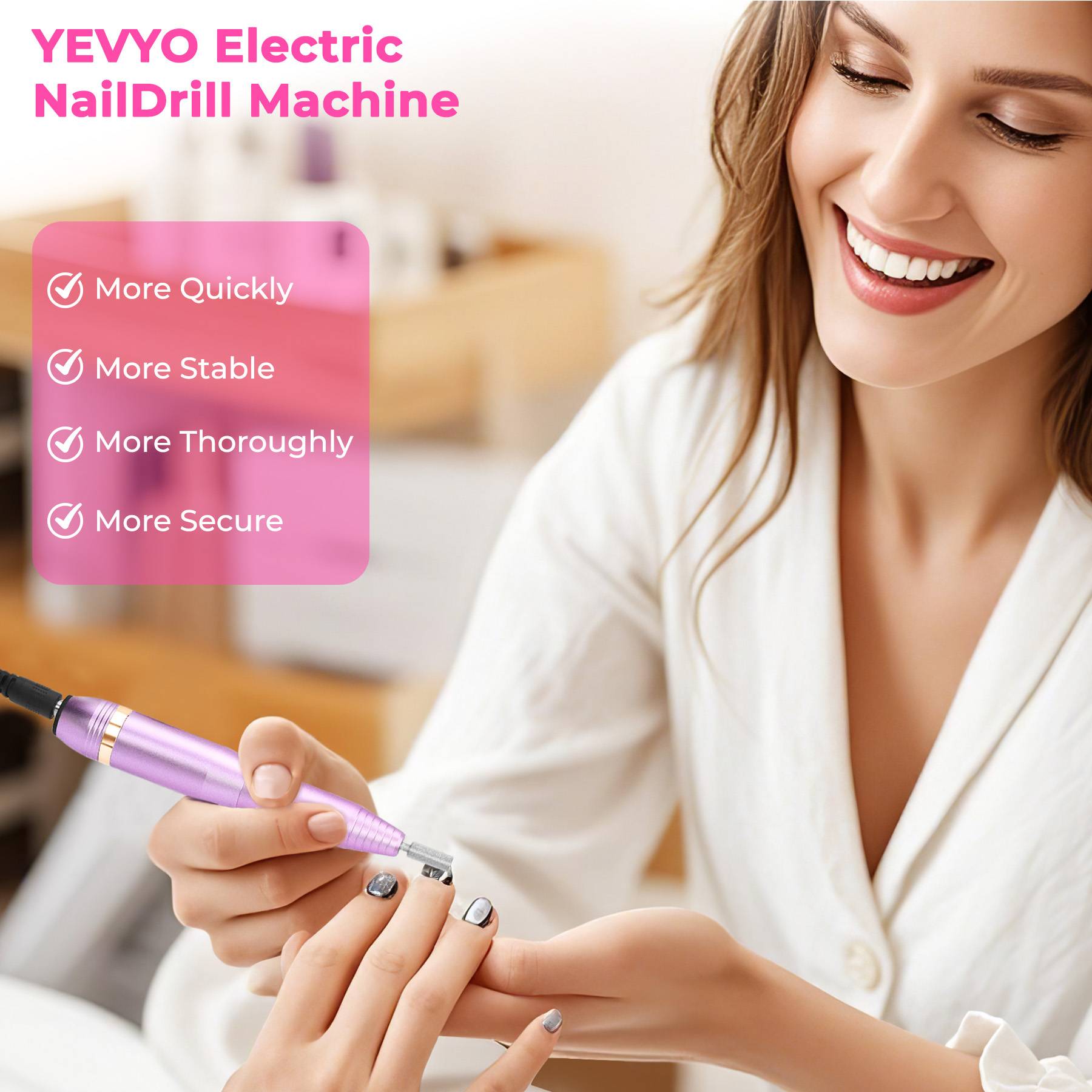 Professional Portable Electric Nail File Kit, Manicure With Nail Drill Bits