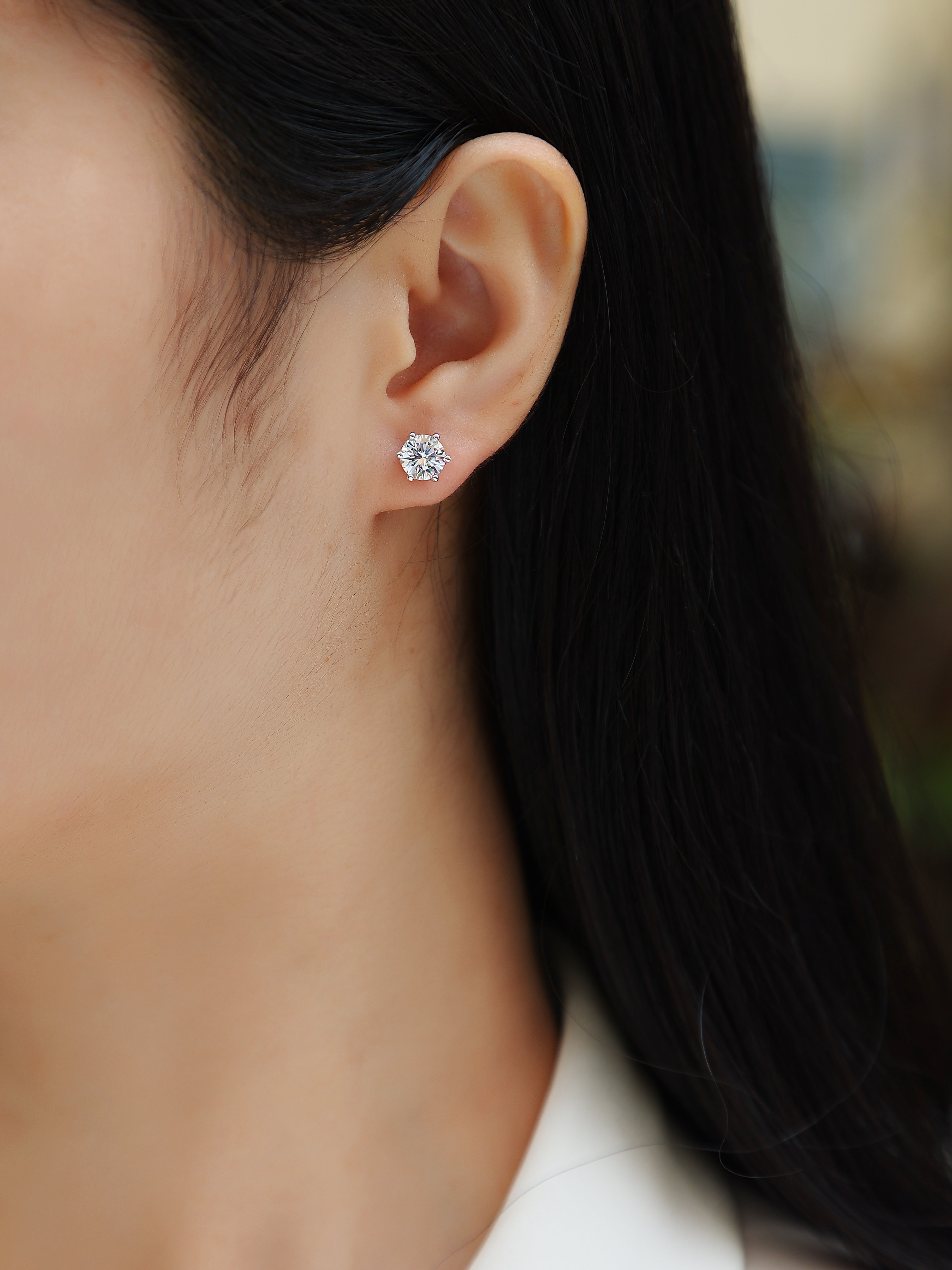 Prosperity - Earrings Set With Top-quality Moissanite Silver And Platinum-plated Stud