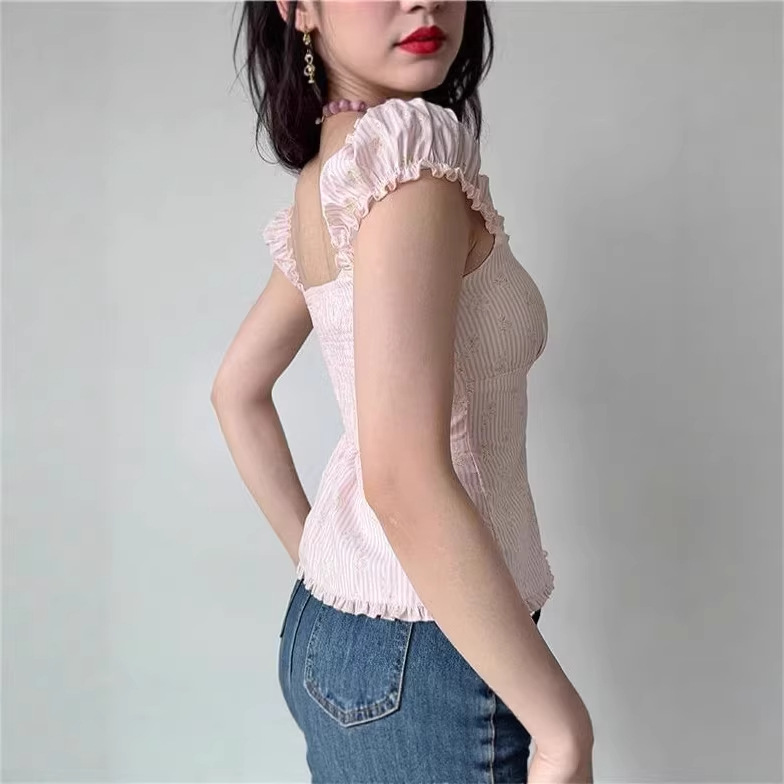Puff-sleeve Shirt French-style Versatile And Slim-fit