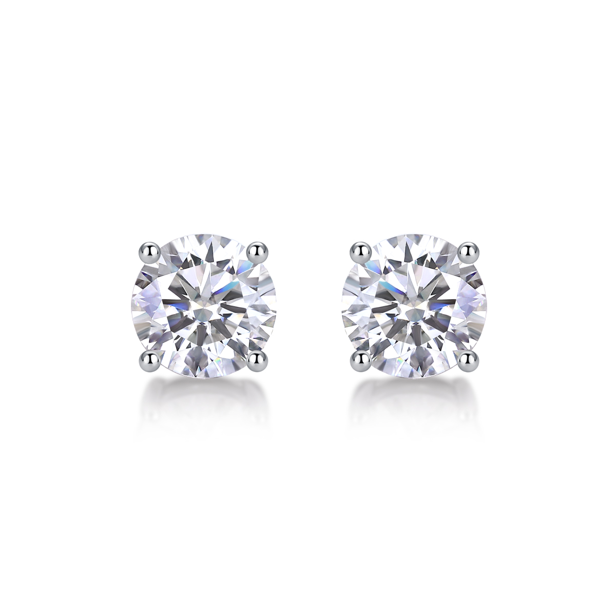 Pure Love - Earrings Set With Top-quality Moissanite Silver And Platinum-plated Stud