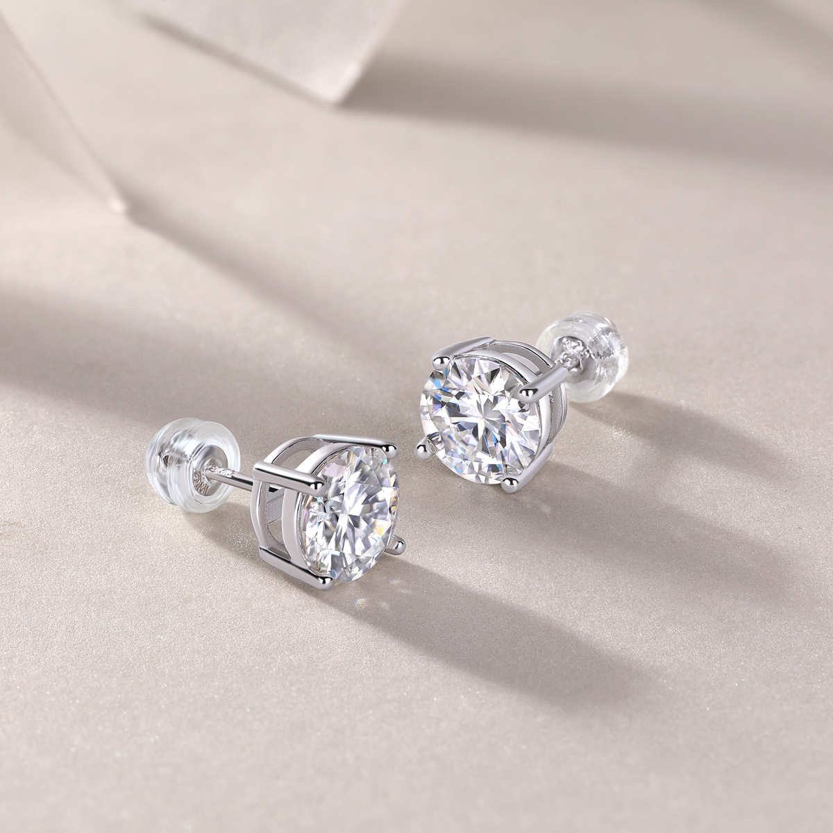Pure Love - Earrings Set With Top-quality Moissanite Silver And Platinum-plated Stud