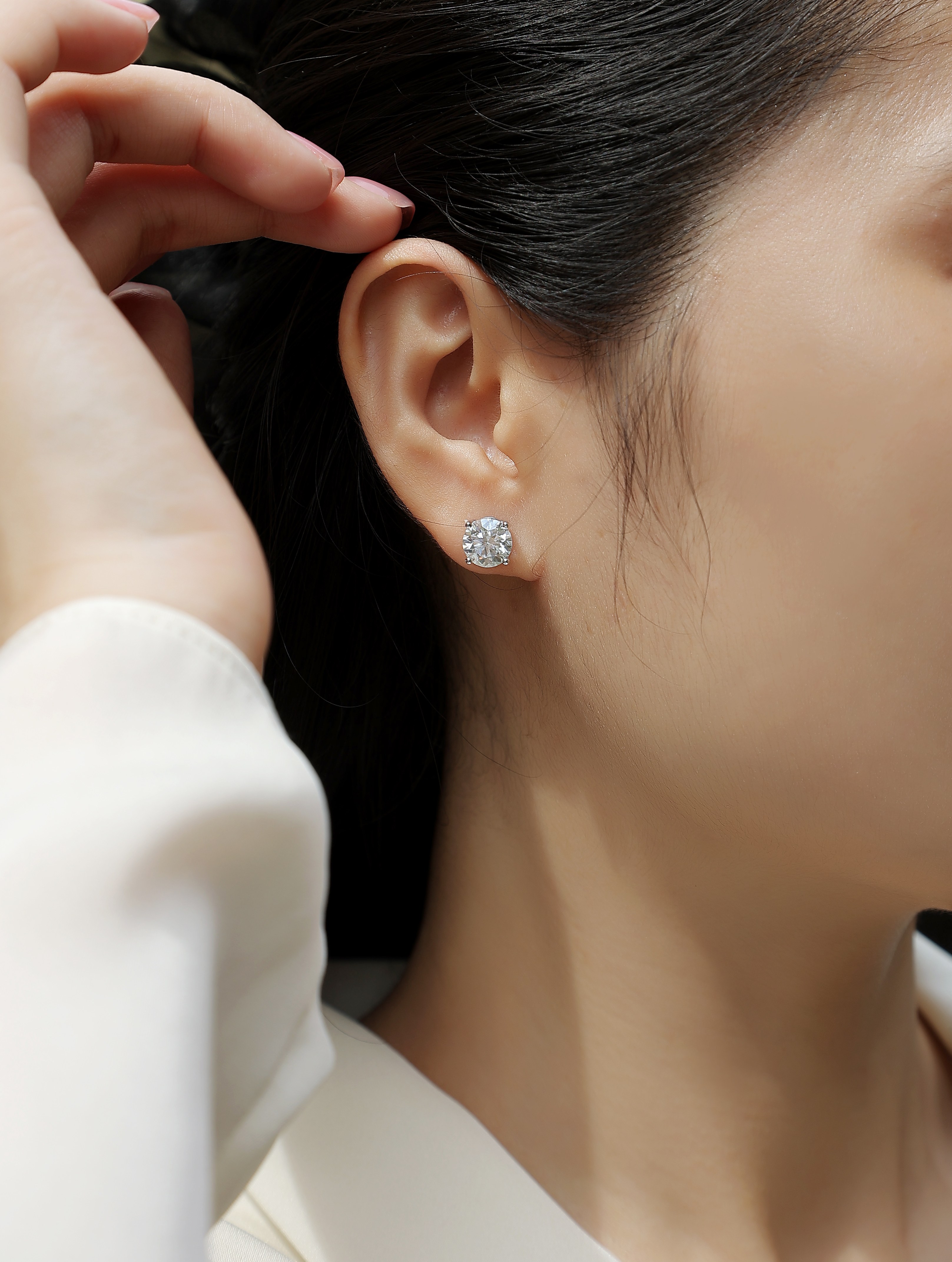 Pure Love - Earrings Set With Top-quality Moissanite Silver And Platinum-plated Stud