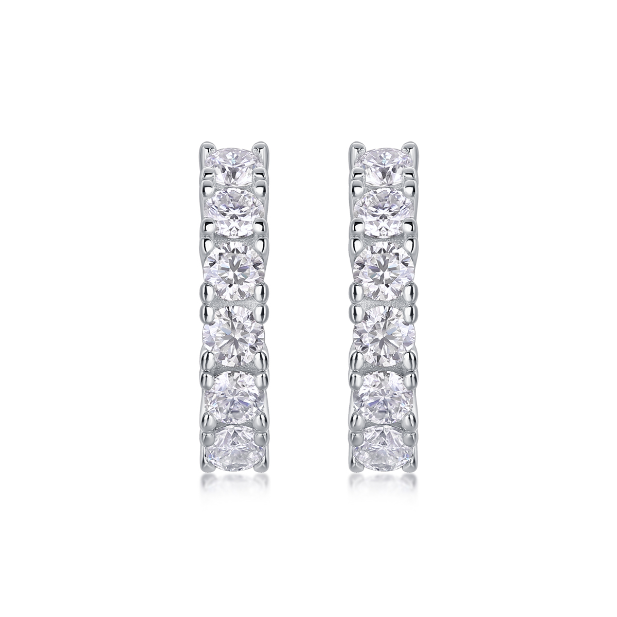 Pursuit: orecchini a bottone in argento Moissanite e placcati platino di alta qualità, alla moda