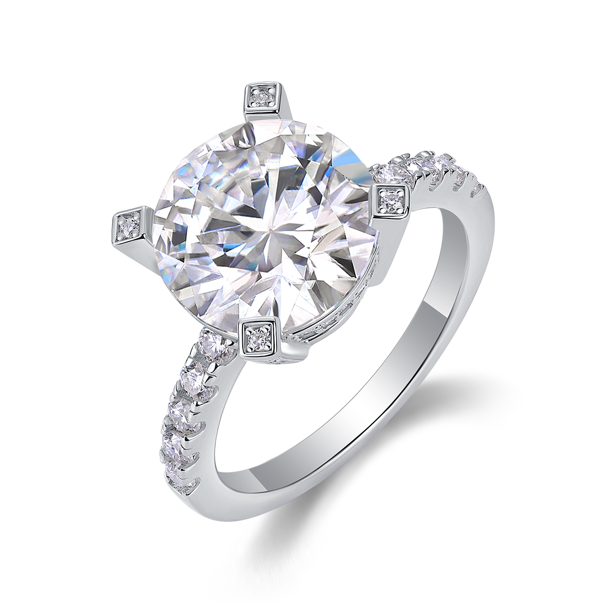 Radiant - Set With 5-carat Top-quality Moissan Silver And Gold-plated Diamond Wedding