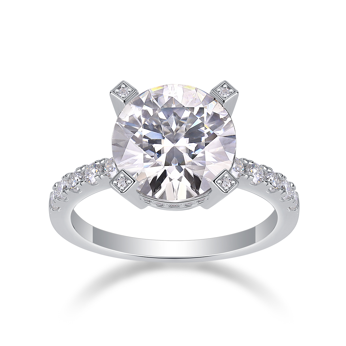 Radiant - Set With 5-carat Top-quality Moissan Silver And Gold-plated Diamond Wedding