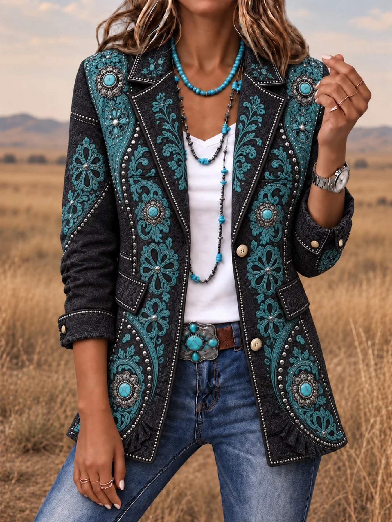 Retro Casual Lapel Long-sleeve Pocket Elegant Commuter Cardigan Top