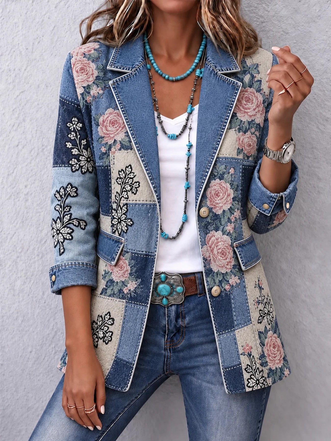 Retro Casual Lapel Long-sleeve Pocket Elegant Commuter Cardigan Top