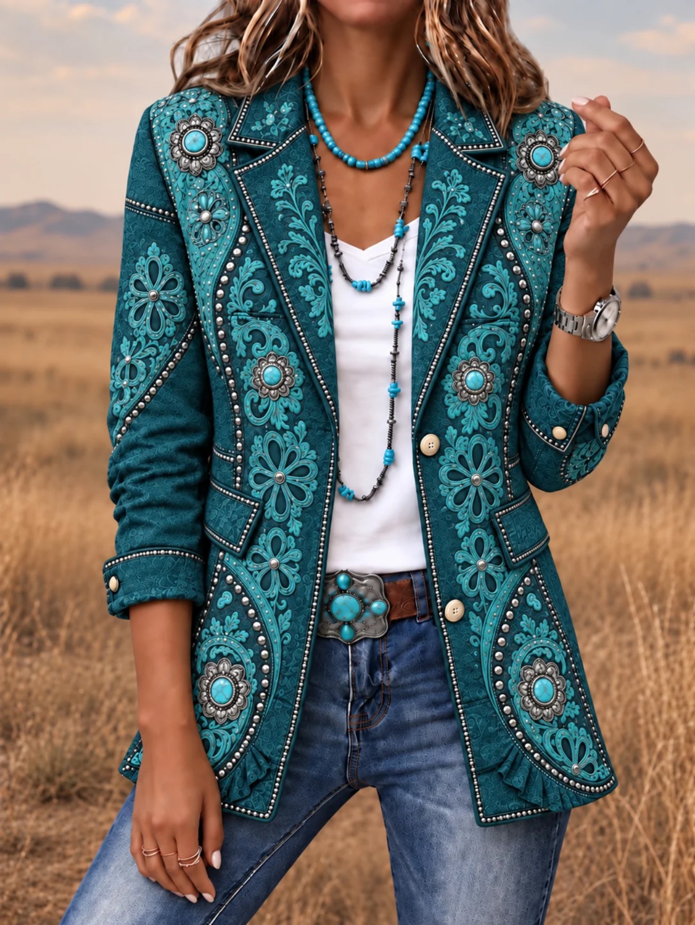 Retro Casual Lapel Long-sleeve Pocket Elegant Commuter Cardigan Top