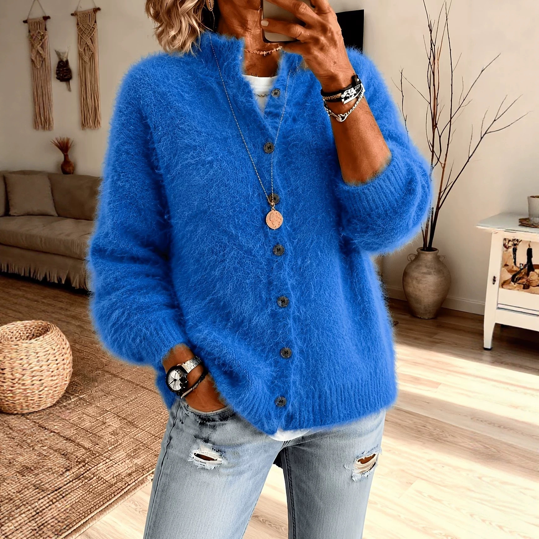 Retro Floral Lace Turtleneck Sweater Coat, New For Fallwinter