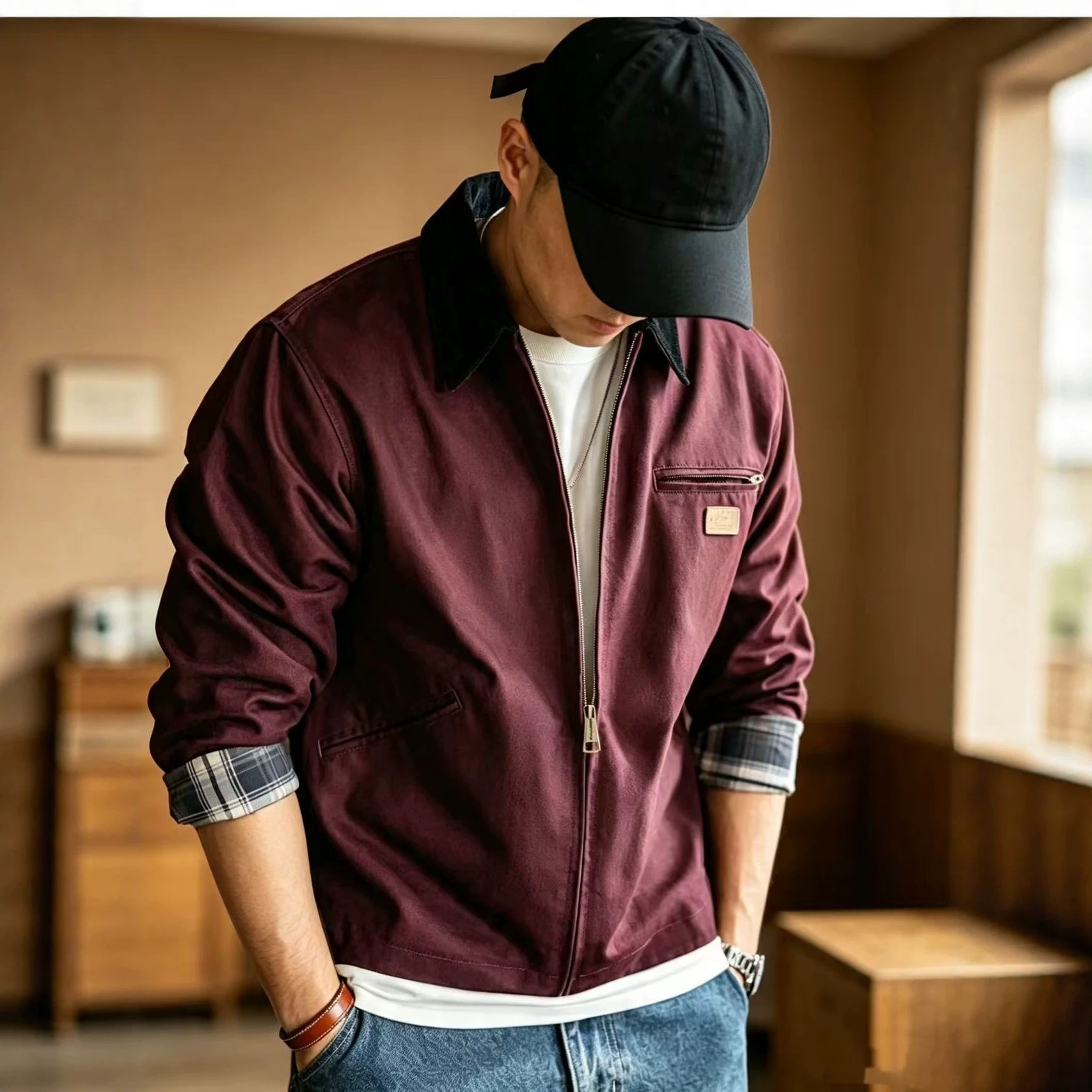 Retro-style Men's Casual Work Jacket