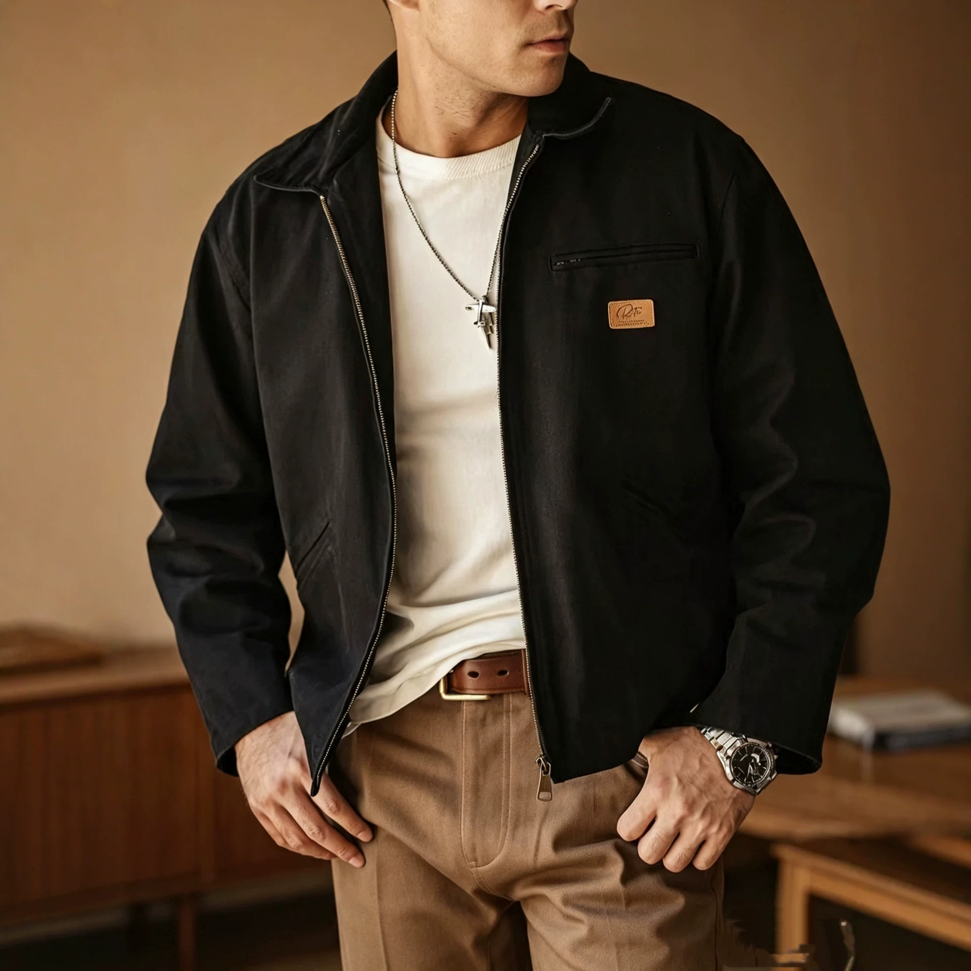 Retro-style Men's Casual Work Jacket