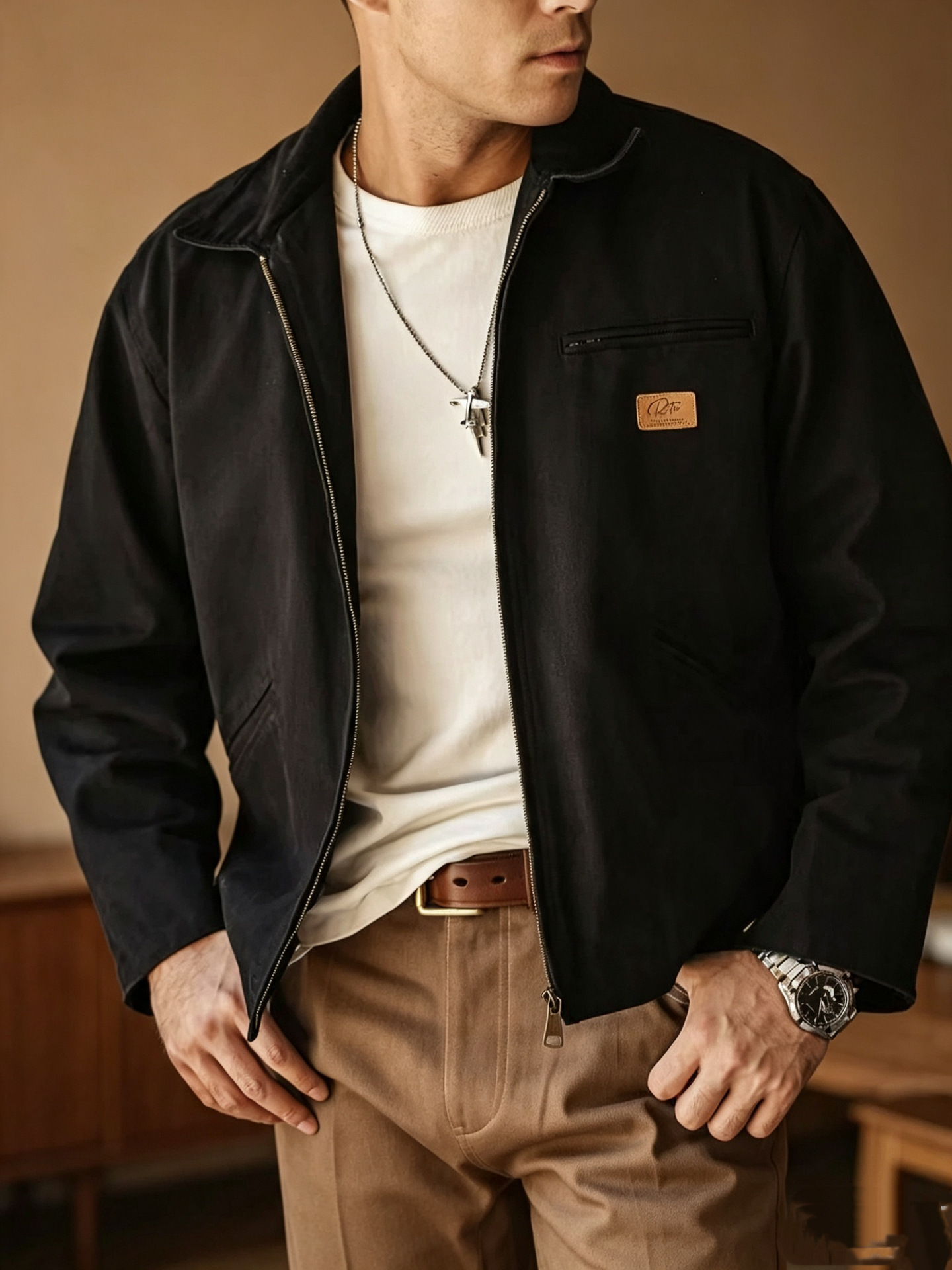 Retro-style Men's Casual Work Jacket