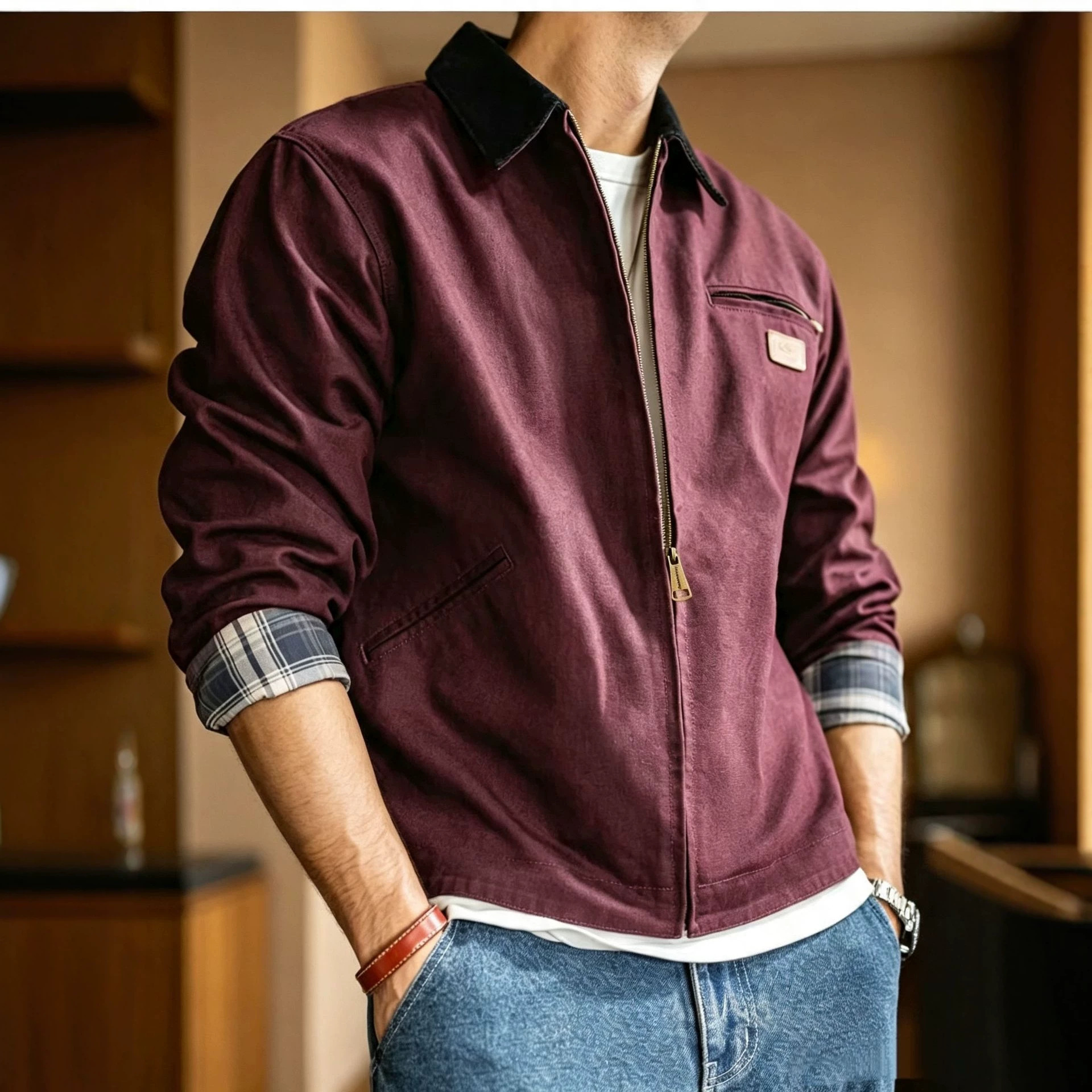 Retro-style Men's Casual Work Jacket