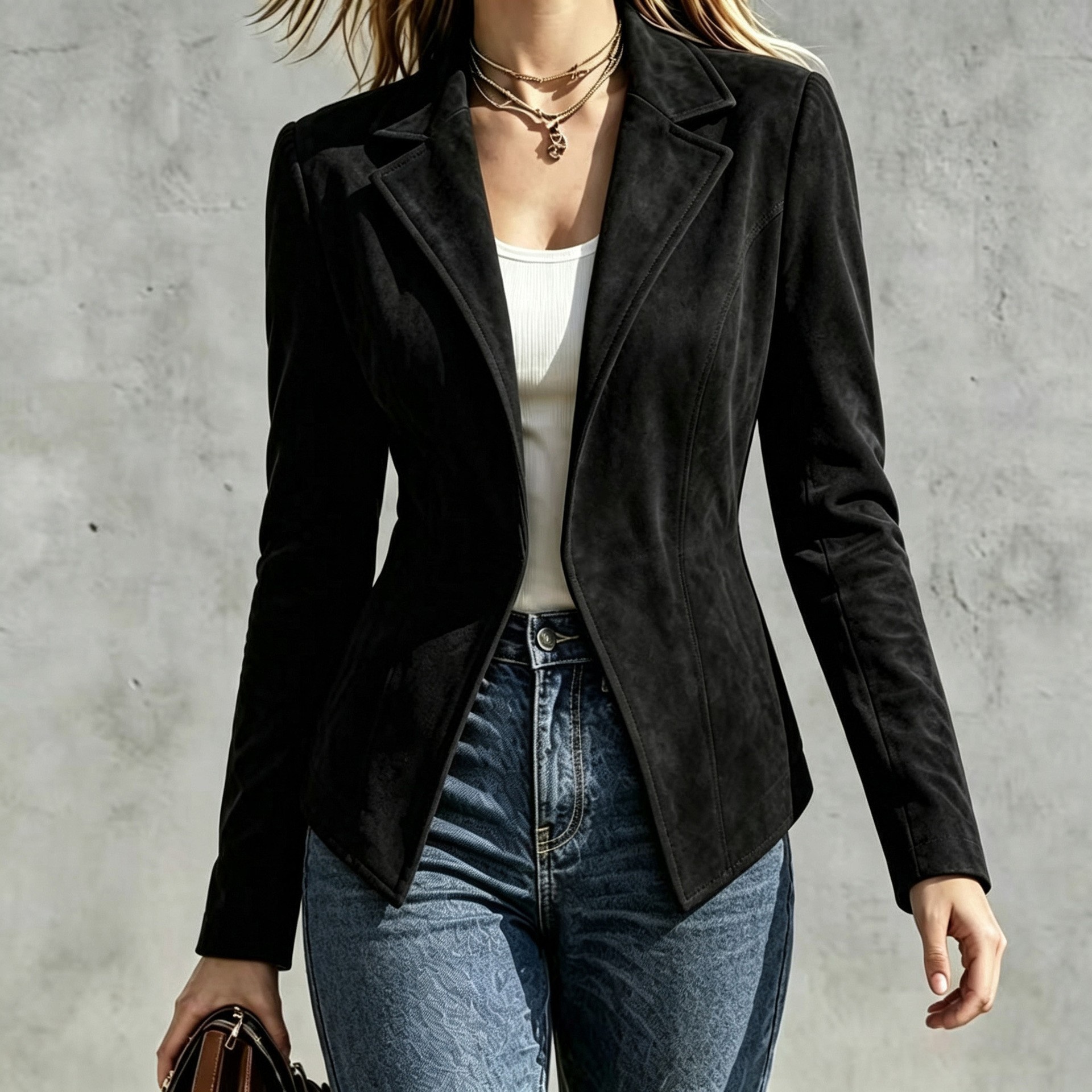 Retro Women's Autumnwinter Fashion Elegant Long-sleeve Coat