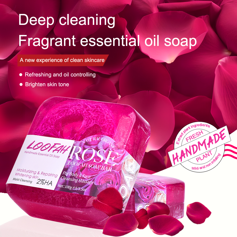 Sapone alla luffa alla rosa
