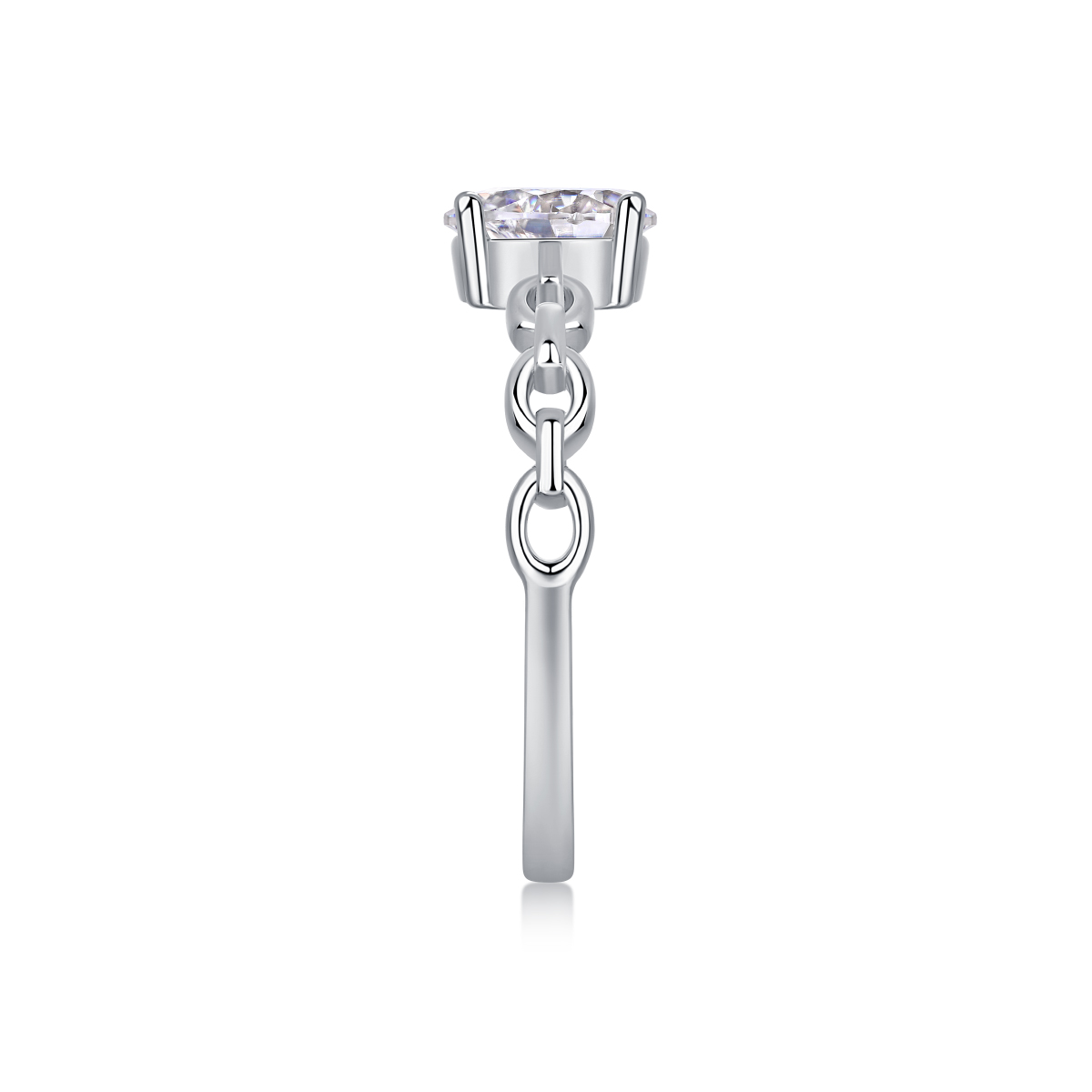 Rose - Set With Top-quality Moissanite, Silver And Platinum-plated Diamond Wedding Ring.