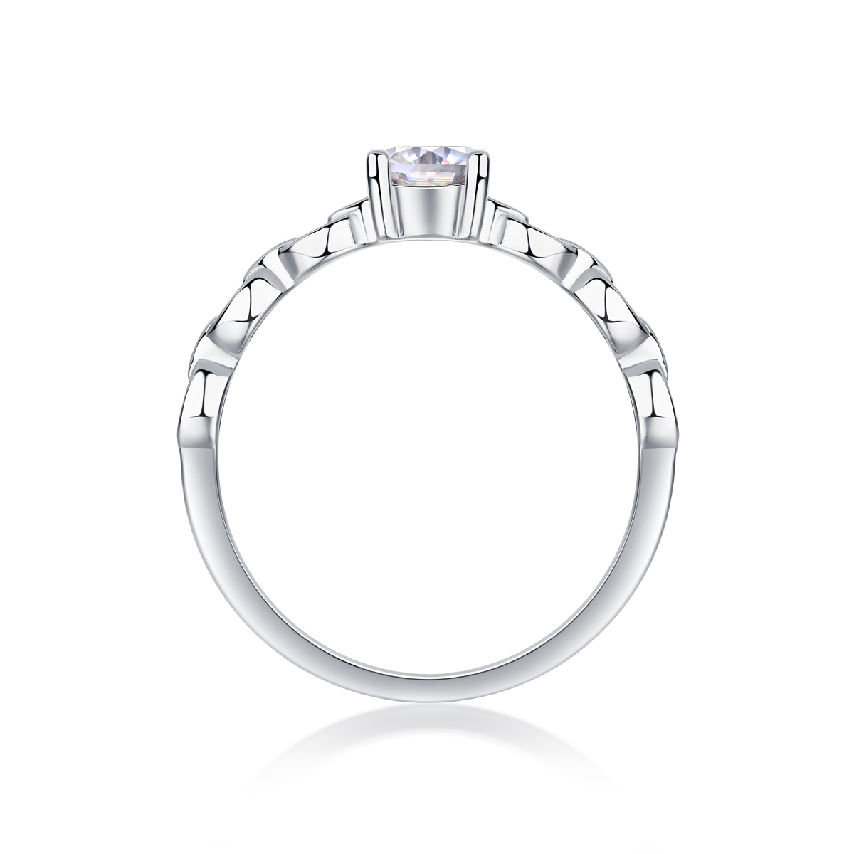 Rose - Set With Top-quality Moissanite, Silver And Platinum-plated Diamond Wedding Ring.